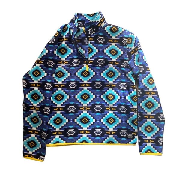 Wesc Miltch Aztec Unisex 1/4 zip polar fleece‎ pullover  Nightshadow Blue XXL - Picture 3 of 11